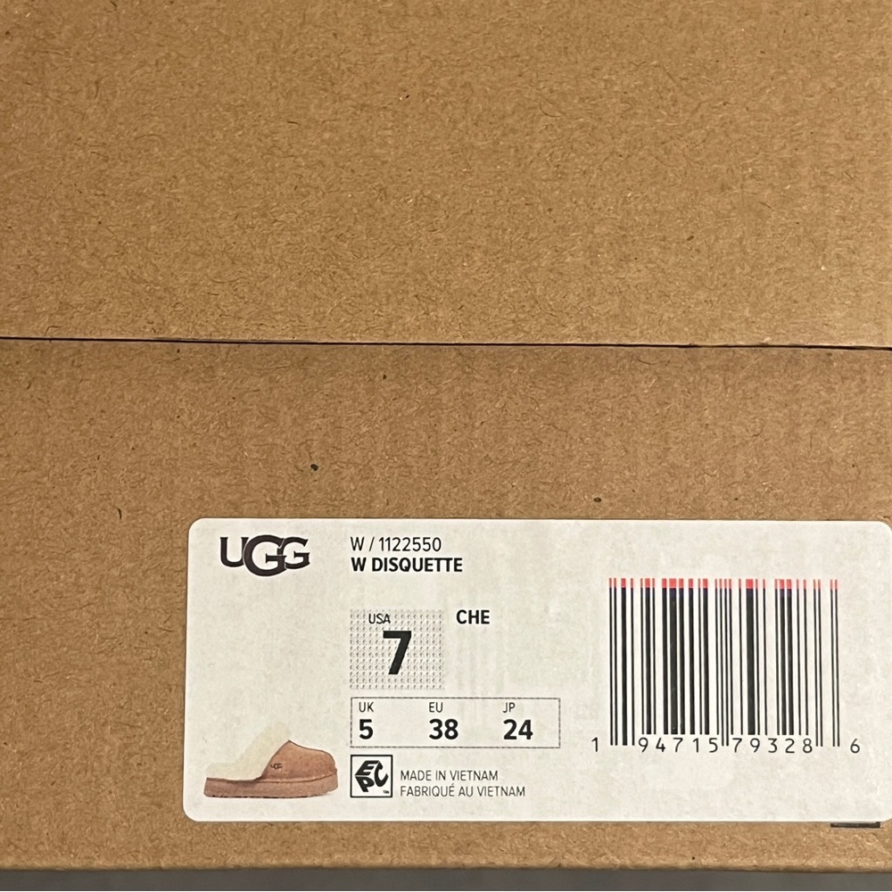 UGG Women’s Slippers Disquette Chestnut Size 7 US - Picture 14 of 14